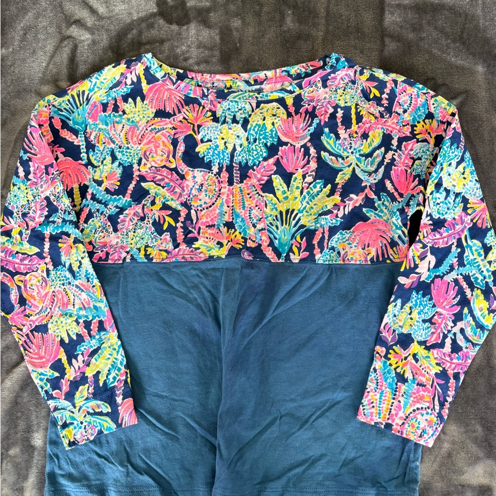 Lilly Pulitzer  Navy & Multicolor Floral Pullover